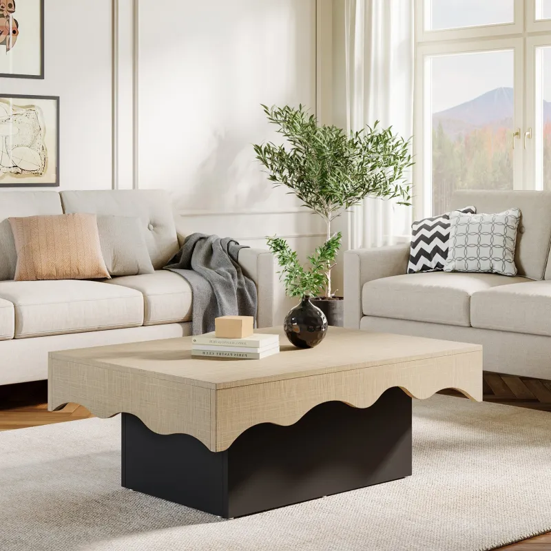 Tribesigns Coffee Tables*Rectangular Coffee Table, Farmhouse Center Table Cocktail Table