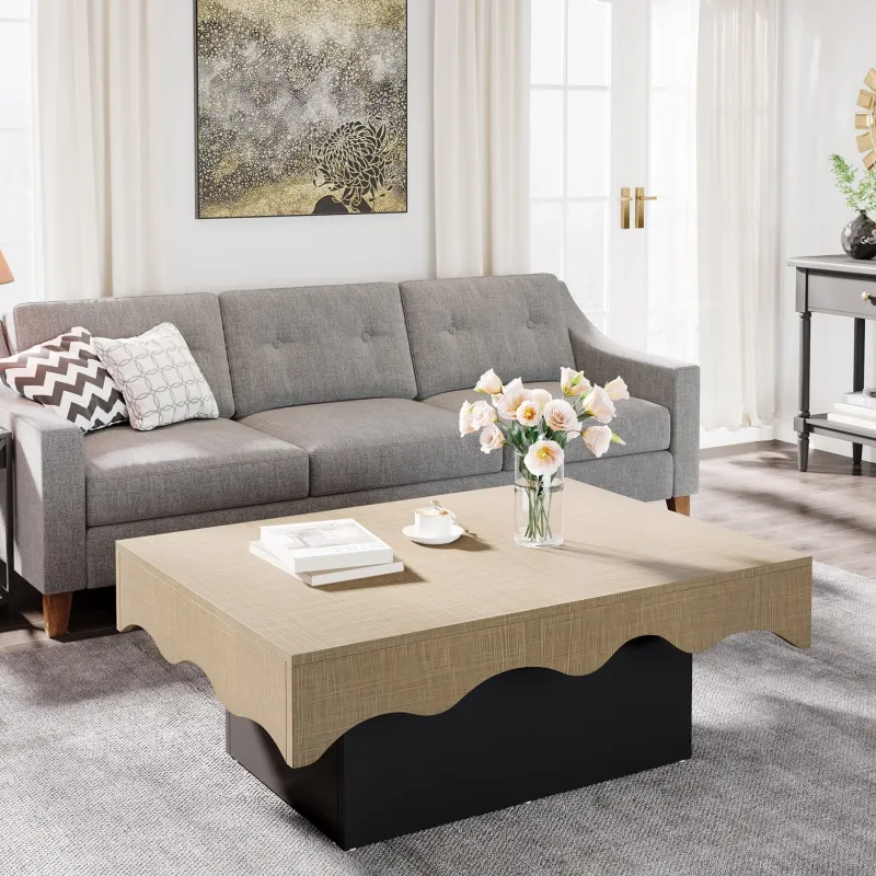 Tribesigns Coffee Tables*Rectangular Coffee Table, Farmhouse Center Table Cocktail Table