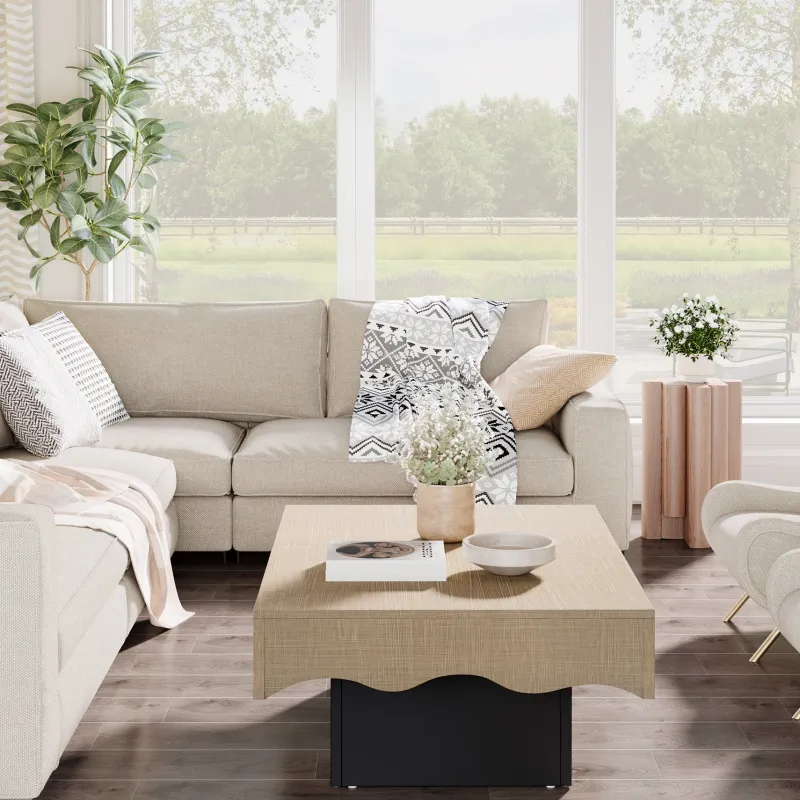 Tribesigns Coffee Tables*Rectangular Coffee Table, Farmhouse Center Table Cocktail Table