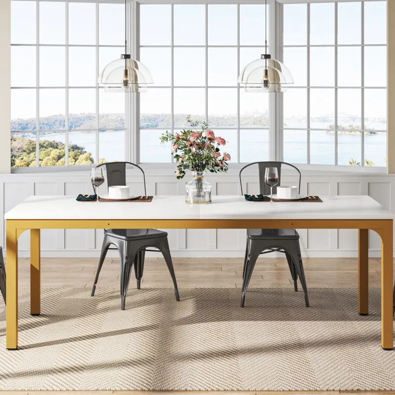Tribesigns Dining Tables*Rectangular Dining Table, 78 inch Long Kitchen Table for 6-8 People