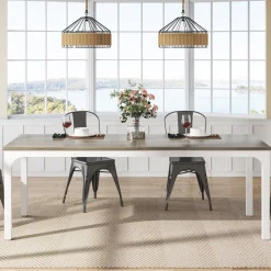 Tribesigns Dining Tables*Rectangular Dining Table, 78 inch Long Kitchen Table for 6-8 People