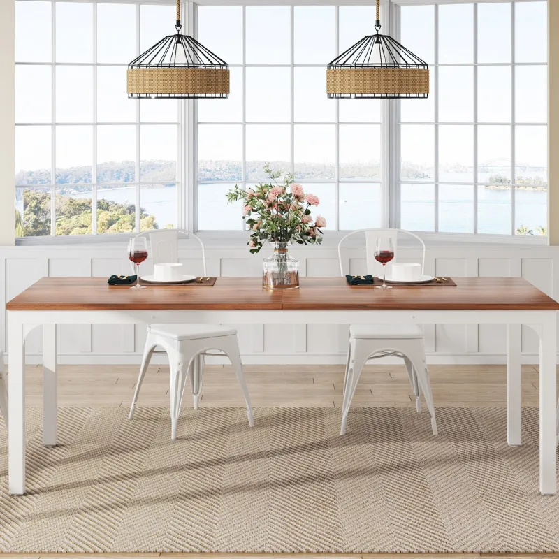 Tribesigns Dining Tables*Rectangular Dining Table, 78 inch Long Kitchen Table for 6-8 People