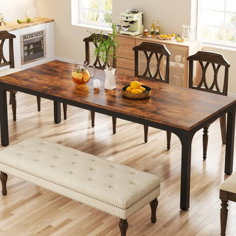 Tribesigns Dining Tables*Rectangular Dining Table, 78 inch Long Kitchen Table for 6-8 People