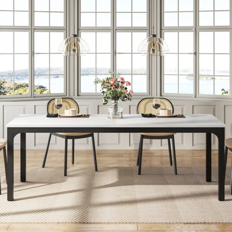 Tribesigns Dining Tables*Rectangular Dining Table, 78 inch Long Kitchen Table for 6-8 People