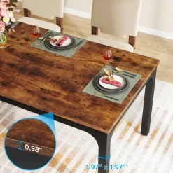 Tribesigns Dining Tables*Rectangular Dining Table, 78 inch Long Kitchen Table for 6-8 People