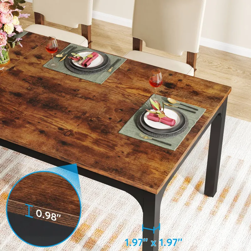 Tribesigns Dining Tables*Rectangular Dining Table, 78 inch Long Kitchen Table for 6-8 People