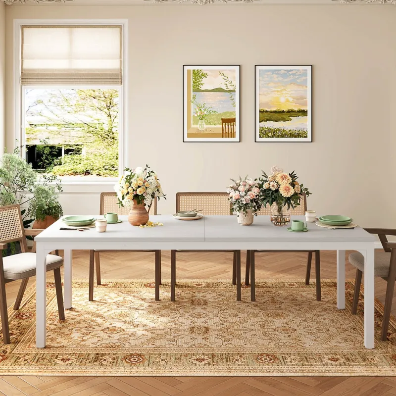 Tribesigns Dining Tables*Rectangular Dining Table, 78 inch Long Kitchen Table for 6-8 People