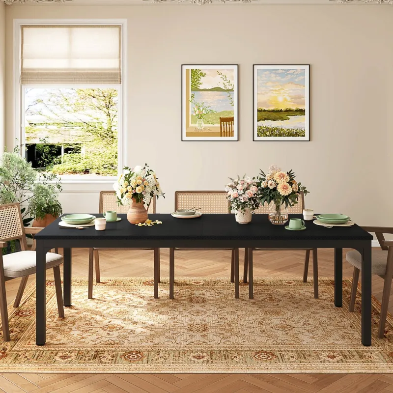 Tribesigns Dining Tables*Rectangular Dining Table, 78 inch Long Kitchen Table for 6-8 People