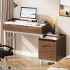 Tribesigns Desks*Reversible Computer Desk, Home Office Desk With File Drawer Cabinet