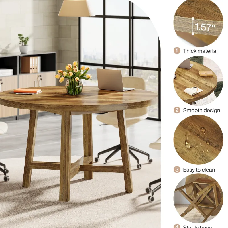 Tribesigns Desks*Round Conference Table, 47" Meeting Table Business Seminar Table for 4 - 6