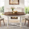 Tribesigns Dining Tables*Round Dining Table, 47" Kitchen Table with Solid Metal Frame for 4 - 6 Person