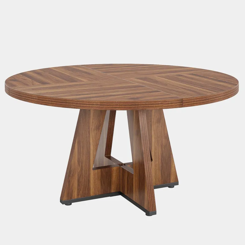 Tribesigns Dining Tables*Round Dining Table for 4, 47" Wood Kitchen Table Farmhouse Dinner Table