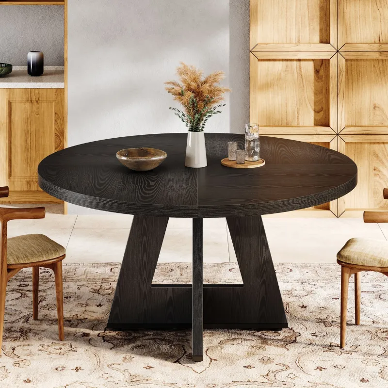 Tribesigns Dining Tables*Round Dining Table for 4, 47" Wood Kitchen Table Farmhouse Dinner Table