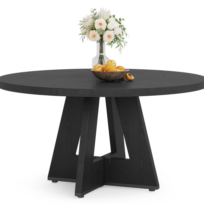 Tribesigns Dining Tables*Round Dining Table for 4, 47" Wood Kitchen Table Farmhouse Dinner Table