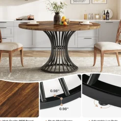 Tribesigns Dining Tables*Round Dining Table for 4-6, 47