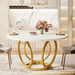 Tribesigns Dining Tables*Round Dining Table for 4, Modern 47