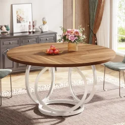 Tribesigns Dining Tables*Round Dining Table for 4, Modern 47