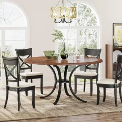 Tribesigns Dining Tables*Round Dining Table for 4-6 People, 47