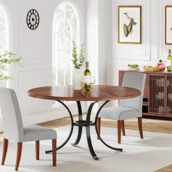 Tribesigns Dining Tables*Round Dining Table for 4-6 People, 47