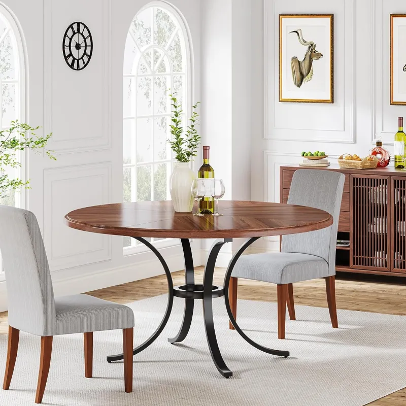 Tribesigns Dining Tables*Round Dining Table for 4-6 People, 47" Modern Kitchen Table