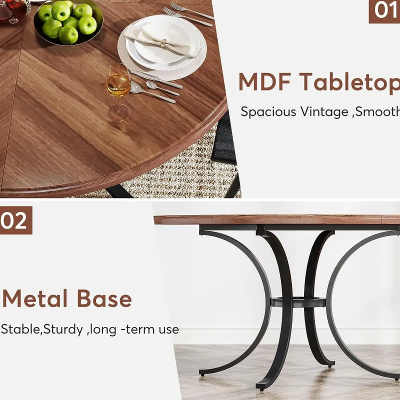 Tribesigns Dining Tables*Round Dining Table for 4-6 People, 47" Modern Kitchen Table