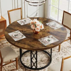 Tribesigns Dining Tables*Round Dining Table for 4 People, 47