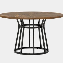 Tribesigns Dining Tables*Round Dining Table for 4 People, 47.2" Kitchen Dinner Table with Metal Base