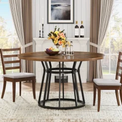 Tribesigns Dining Tables*Round Dining Table for 4 People, 47.2