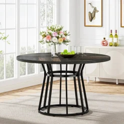 Tribesigns Dining Tables*Round Dining Table for 4 People, 47.2