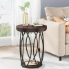 Tribesigns End & Side Tables*Round End Table, Industrial Accent Side Table with Storage Shelf