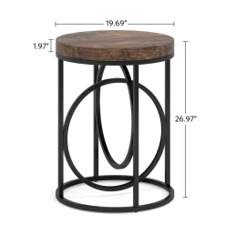 Tribesigns End & Side Tables*Round End Table, Modern Sofa Side Table with Faux Marble Top
