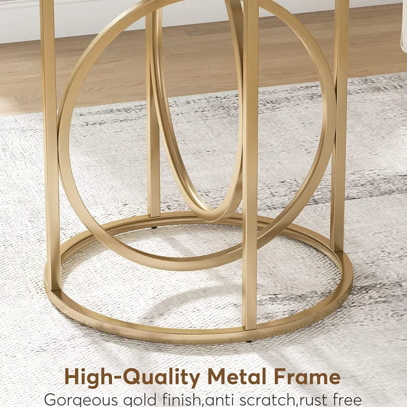 Tribesigns End & Side Tables*Round End Table, Modern Sofa Side Table with Faux Marble Top