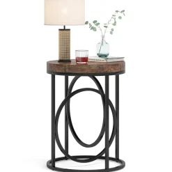 Tribesigns End & Side Tables*Round End Table, Modern Sofa Side Table with Faux Marble Top