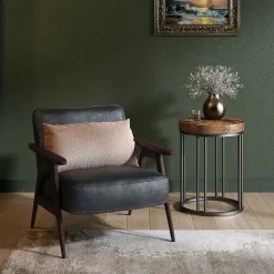 Tribesigns End & Side Tables*Round End Table, Small Accent Side Table with Metal Frame