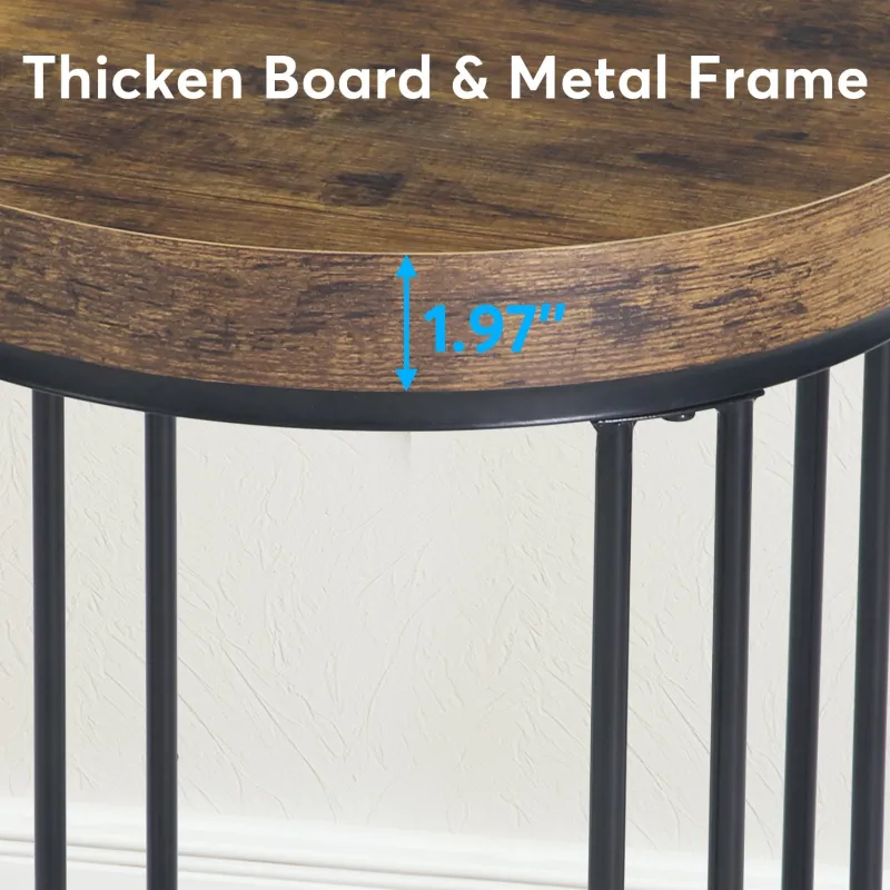 Tribesigns End & Side Tables*Round End Table, Small Accent Side Table with Metal Frame