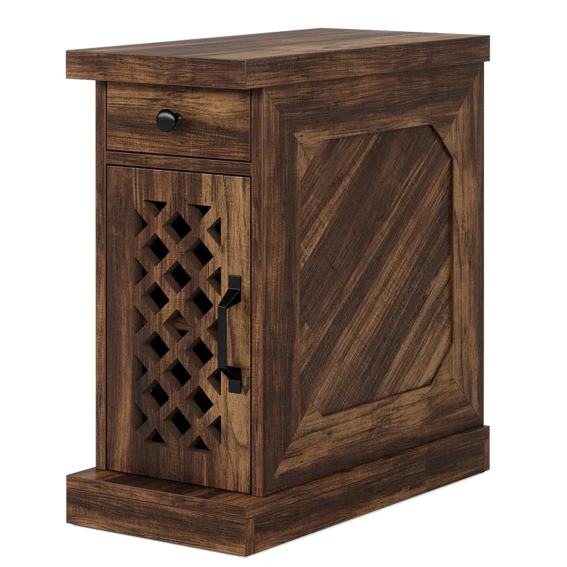 Tribesigns Nightstands*Rustic Side Table, End Table Nightstand with Storage Drawer