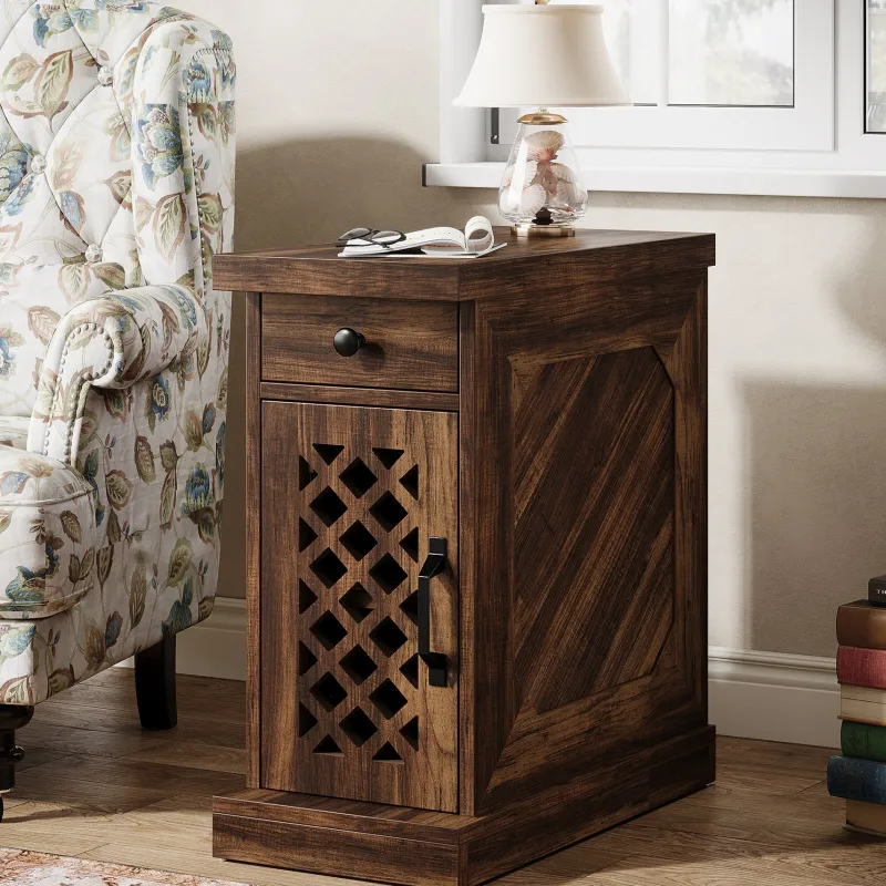 Tribesigns Nightstands*Rustic Side Table, End Table Nightstand with Storage Drawer