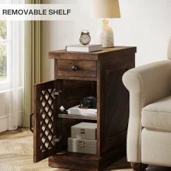 Tribesigns Nightstands*Rustic Side Table, End Table Nightstand with Storage Drawer
