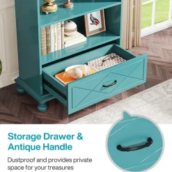 Tribesigns Etagere|Etagere*6-Shelf Bookcase with Drawer, 71