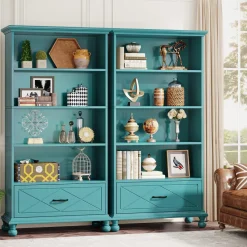 Tribesigns Etagere|Etagere*6-Shelf Bookcase with Drawer, 71