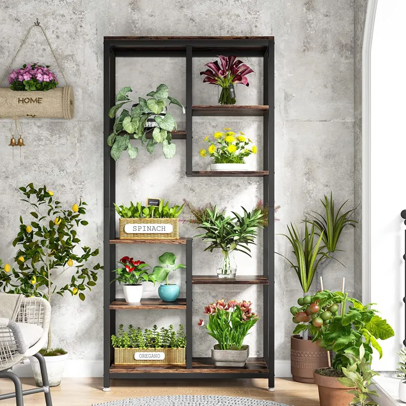Tribesigns Bookcases & Bookshelves|Bookcases & Bookshelves*8-shelf Bookshelf, Industrial Open Bookcase Storage Display Rack