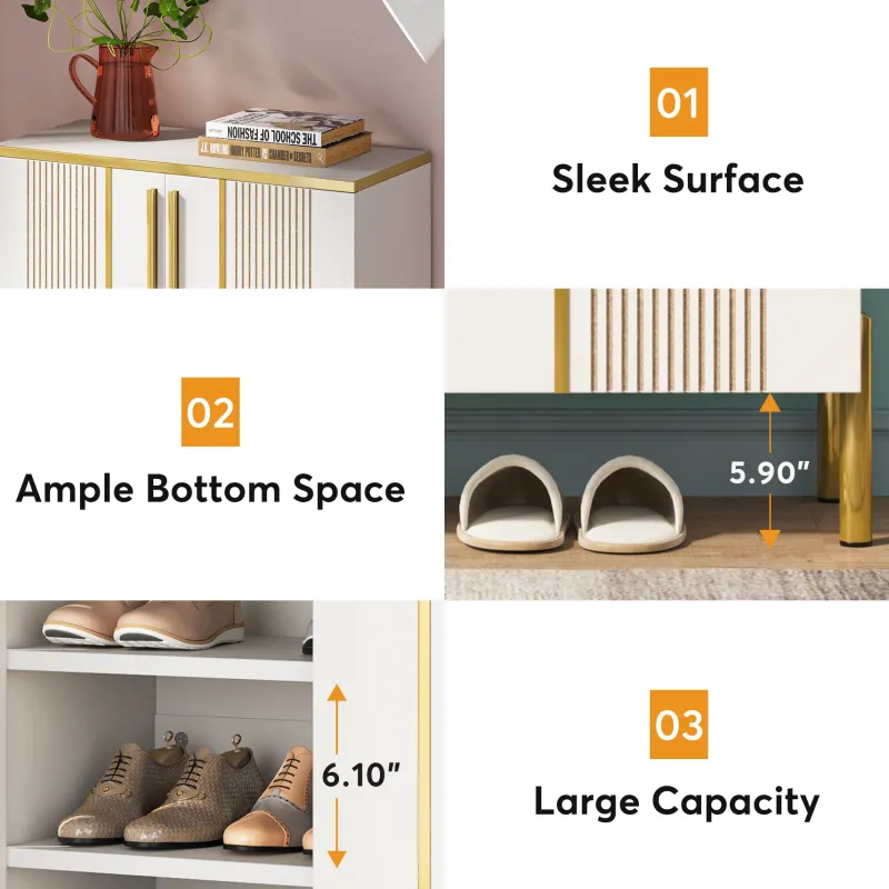 Tribesigns Shoe Racks & Cabinets|Shoe Racks & Cabinets*Shoe Cabinet , 6-Tier Shoe Storage Organizer with Adjustable Shelves & Doors