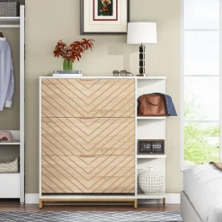 Tribesigns Shoe Racks & Cabinets|Shoe Racks & Cabinets*Shoe Cabinet, Modern 24 Pair Shoe Rack Organizer with Doors & Shelves