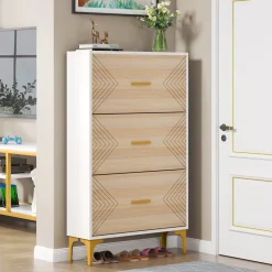 Tribesigns Shoe Racks & Cabinets|Shoe Racks & Cabinets*Shoe Cabinet, Slim Hidden Shoe Rack Organizer with 3 Flip Drawers
