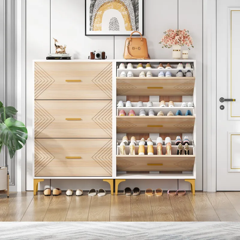 Tribesigns Shoe Racks & Cabinets|Shoe Racks & Cabinets*Shoe Cabinet, Slim Hidden Shoe Rack Organizer with 3 Flip Drawers