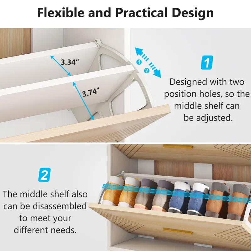 Tribesigns Shoe Racks & Cabinets|Shoe Racks & Cabinets*Shoe Cabinet, Slim Hidden Shoe Rack Organizer with 3 Flip Drawers