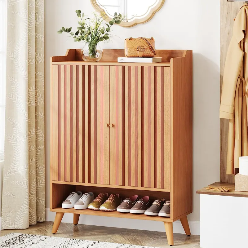 Tribesigns Shoe Racks & Cabinets|Shoe Racks & Cabinets*Shoe Cabinet, Slim Shoe Organizer with Adjustable Shelves and Open Shelf