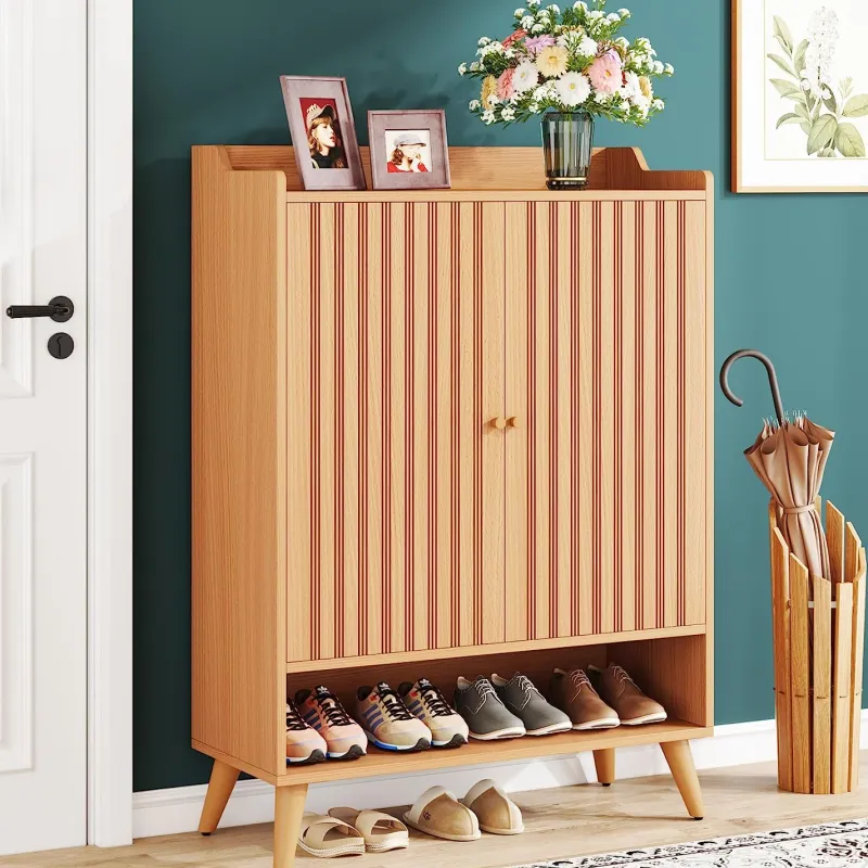 Tribesigns Shoe Racks & Cabinets|Shoe Racks & Cabinets*Shoe Cabinet, Slim Shoe Organizer with Adjustable Shelves and Open Shelf