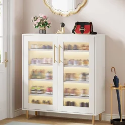 Tribesigns Shoe Racks & Cabinets|Shoe Racks & Cabinets*Shoe Cabinet, 5-Tier Shoe Organizer with LED Light & Acrylic Doors