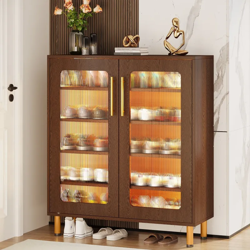 Tribesigns Shoe Racks & Cabinets|Shoe Racks & Cabinets*Shoe Cabinet, 5-Tier Shoe Organizer with LED Light & Acrylic Doors
